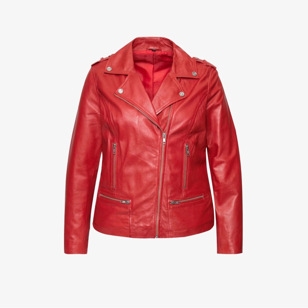 Angel of Style - red leather jacket
